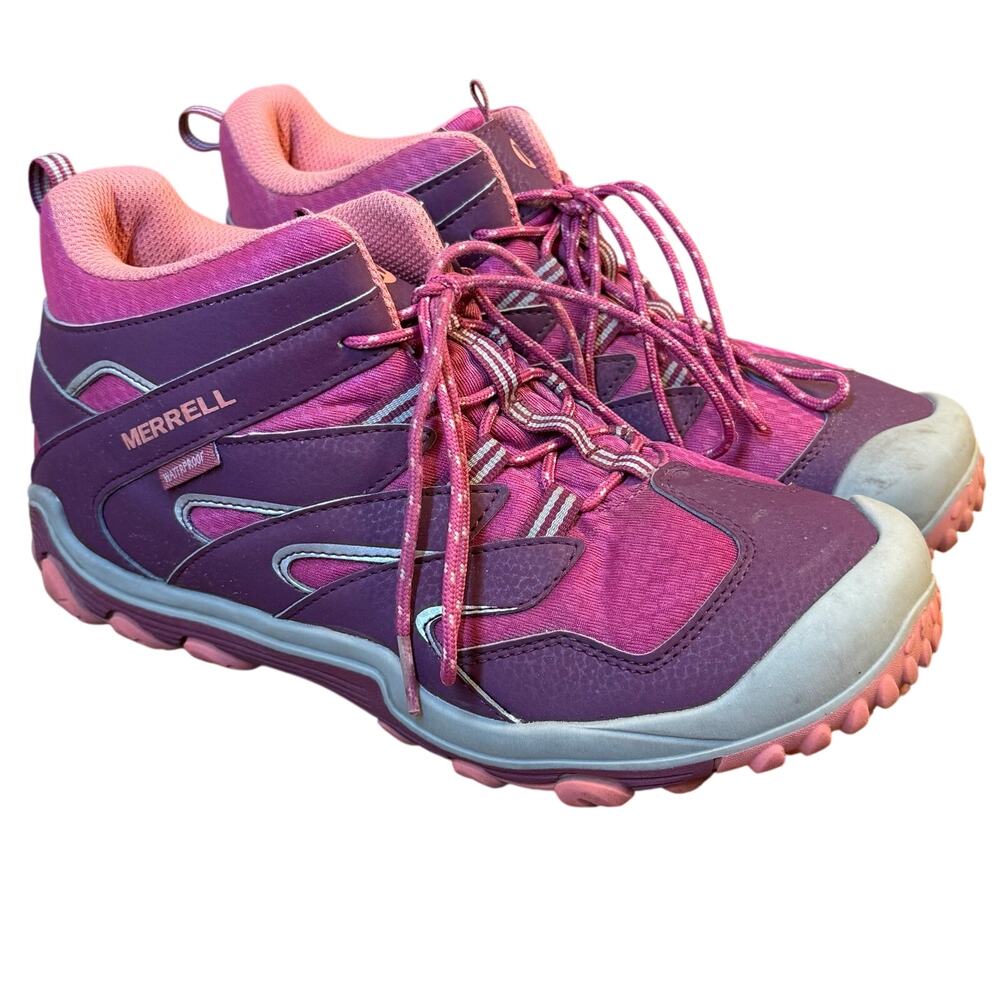 Merrell Kids Chameleon 7 Access Mid Waterproof Hiking Boot Pink Purple Women 7